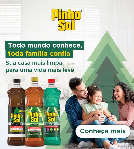 Pinho Sol para a limpeza de casas, proporcionando frescor e higiene para todos os ambientes. 