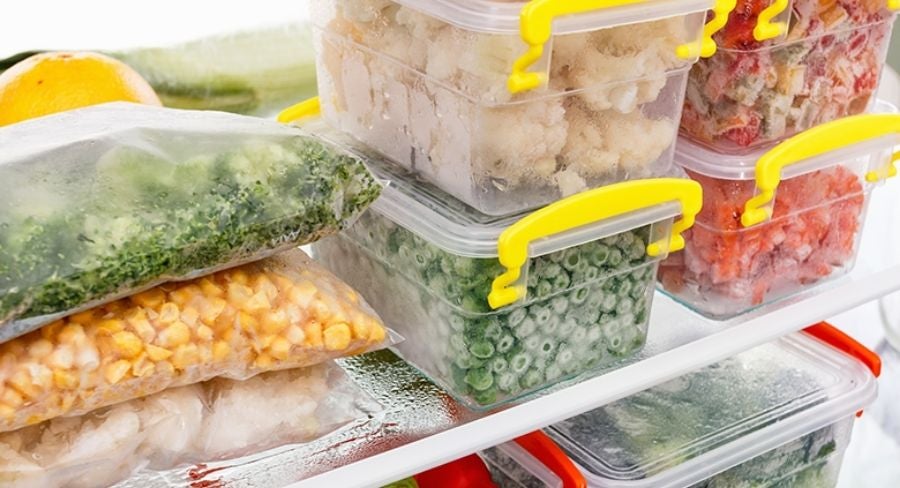 frutas y verduras congeladas