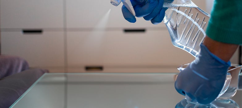 Atomizador con vinagre blanco para limpieza del hogar