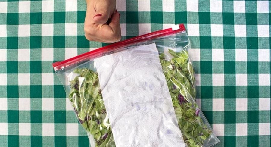 ensalada en bolsa sellada