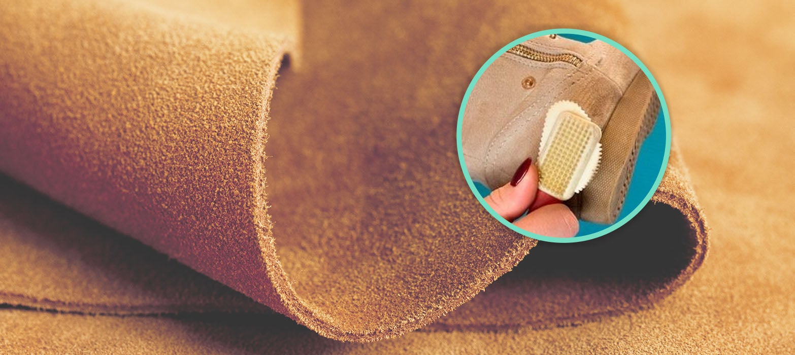 Pasa un cepillo para gamuza por la piel con movimientos suaves, respetando el grano de la gamuza