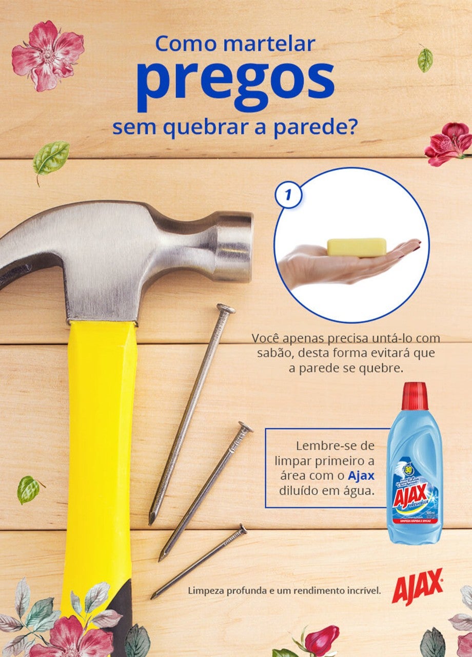 Como martelar pregos sem quebrar a parede