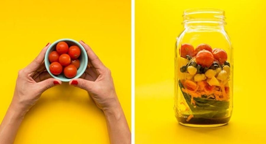 pasos de cómo preparar una ensalada para llevar al trabajo