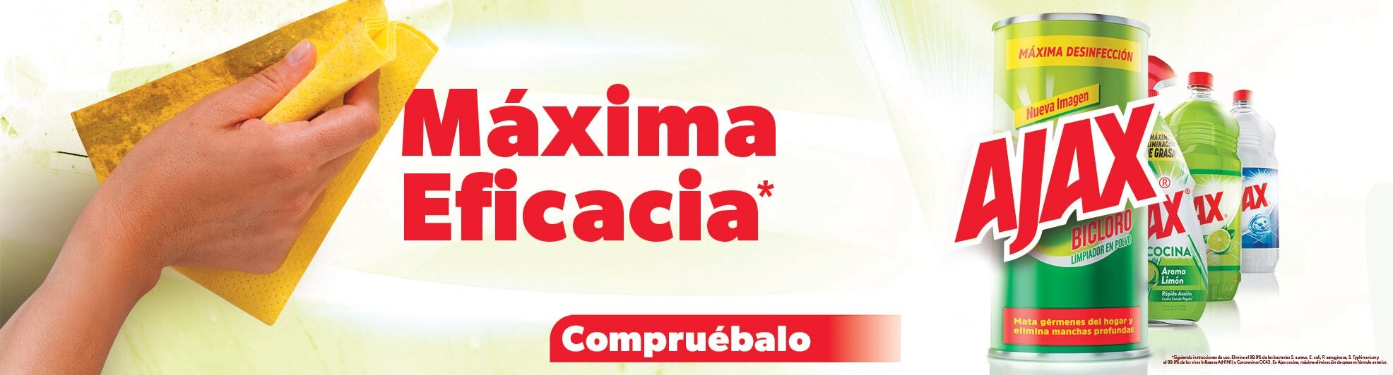 Su poderosa y exclusiva fórmula limpia superficies difíciles. 