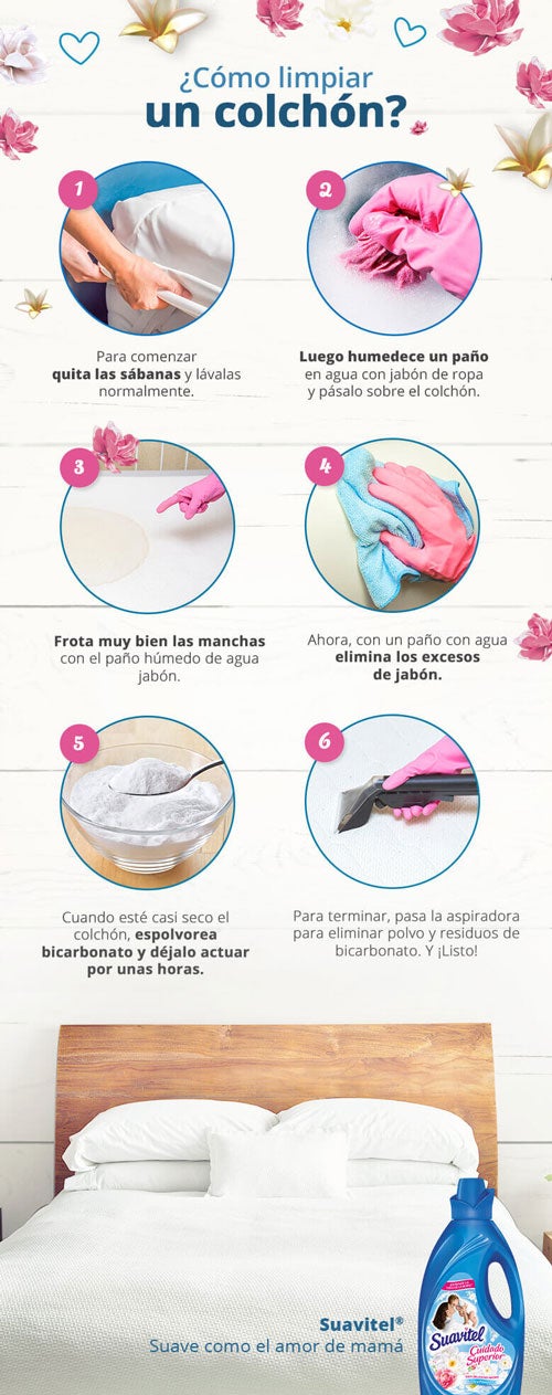 Infografía cómo limpiar un colchón