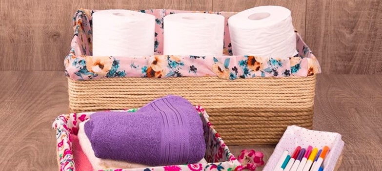 Canasta de carton para decorar tu hogar