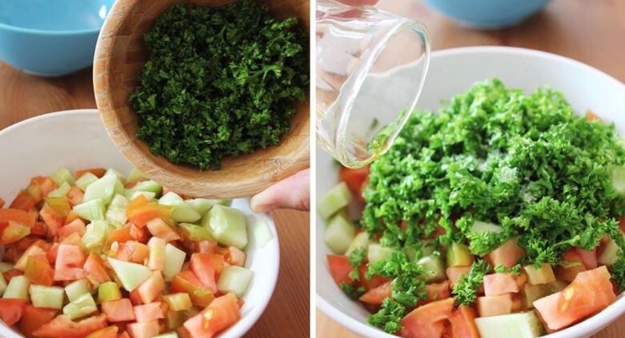 Proceso para ensalada refrescante