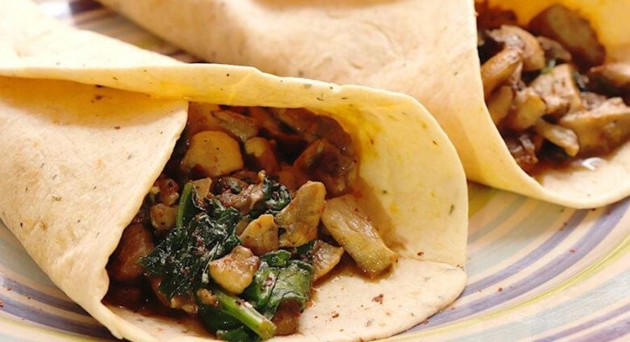 tortilla con pollo vegano