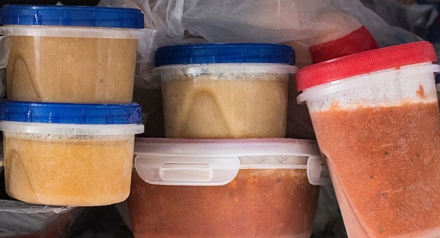 sopas en el congelador