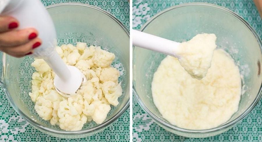 prepara un saludable puré de coliflor y queso parmesano