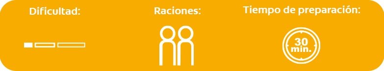 Receta fácil para dos personas, 30 minutos de preparación