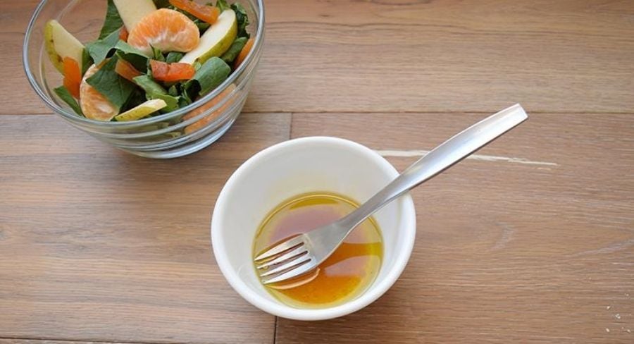 ensalada de espinacas y frutas