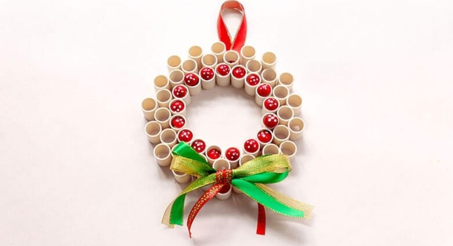 adornos navideños con tubos de pvc