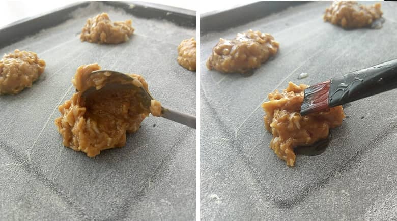 Besitos de coco en bandeja