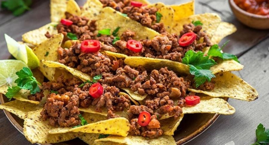 Totopos con carne molida