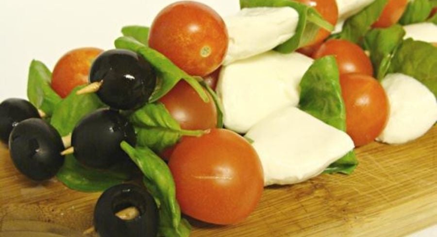 brocheta de ensalada en menos de 5 minutos