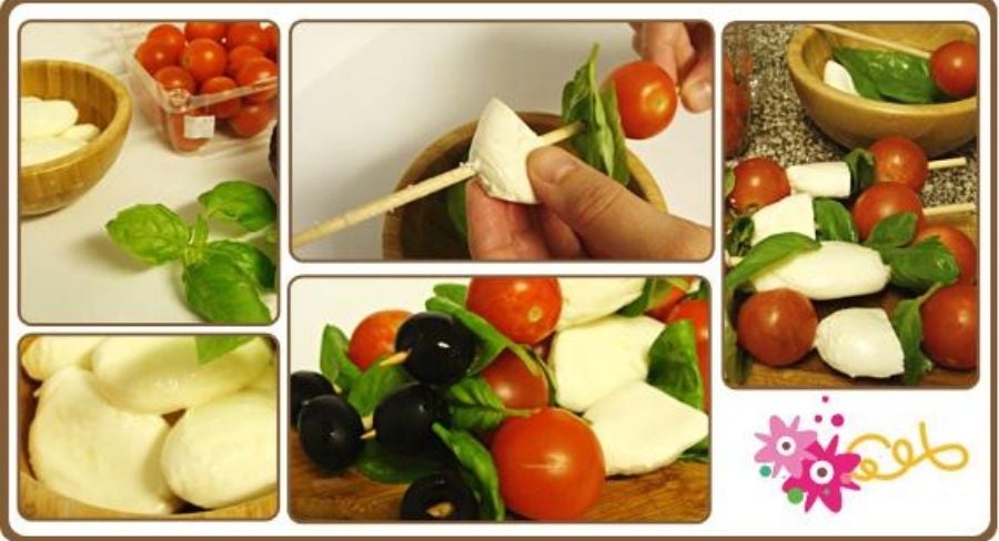 brocheta de ensalada en menos de 5 minutos