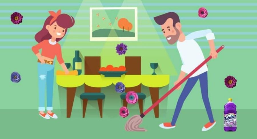 deja los trastes y el comedor limpio