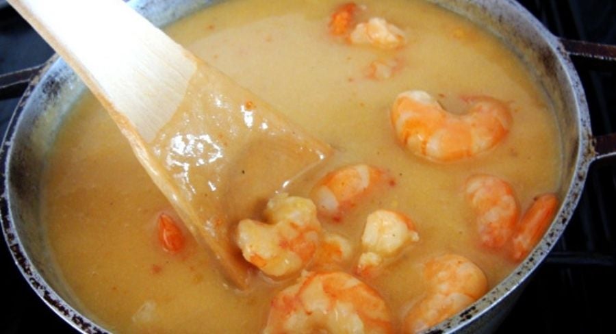 crema de camarones de sobre